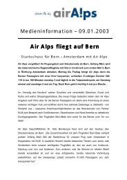 Air Alps fliegt auf Bern