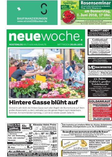 30.05.2018 Neue Woche