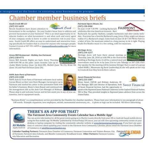 Chamber Newsletter - June 2018