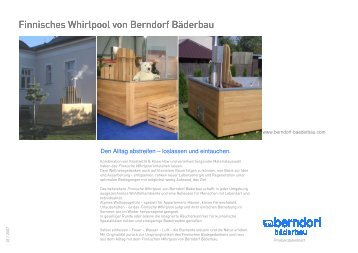 Produktdatenblatt Finnisches Whirlpool - Berndorf Bäderbau