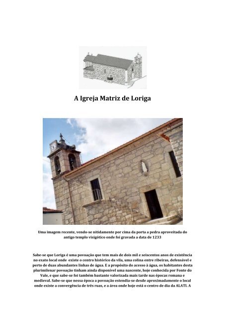 A Paróquia e a Igreja Matriz de Loriga, extratos da obra do historiador António Conde