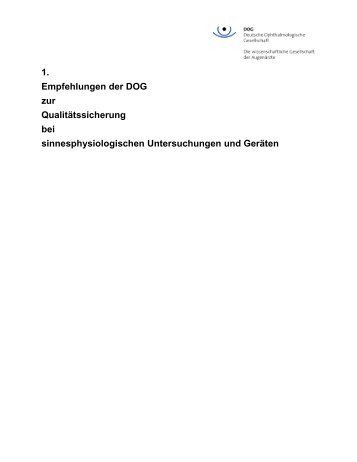 Empfehlungen der Deutschen Ophthalmologischen ... - DOG