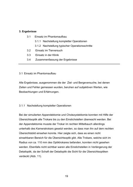 Die Übersichtsoptik - Experimentelle Minimal Invasive Chirurgie und ...