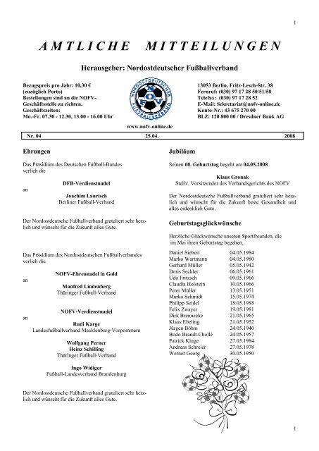 amtlichemitteilungen - Nordostdeutscher Fußballverband