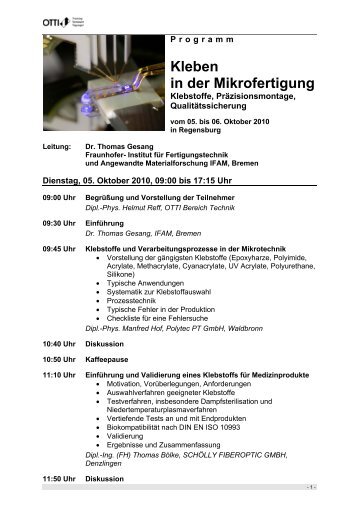 Kleben in der Mikrofertigung - Schölly Fiberoptic GmbH