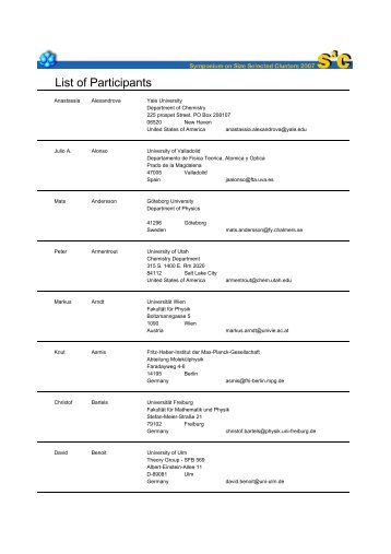 List of Participants - Universität Konstanz