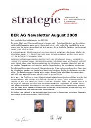 BER AG Newsletter August 2009