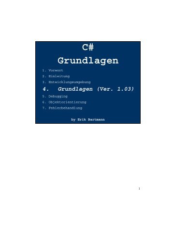 C# Grundlagen - Tutorials.de