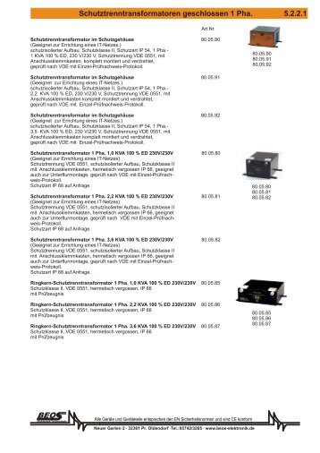 5.2.2 Schutztr.trafo geschl. Bauf. - BEOS