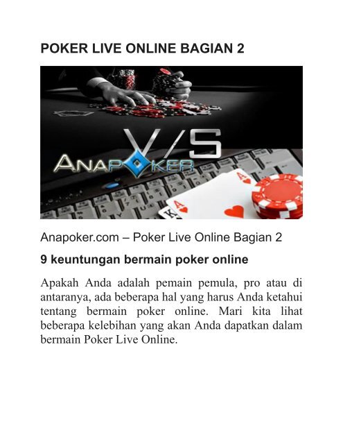 POKER LIVE ONLINE BAGIAN 2