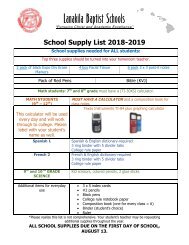 2018-2019 HS Supply List