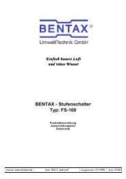 Stufenschalter Typ: FS-100 - BENTAX UmweltTechnik GmbH