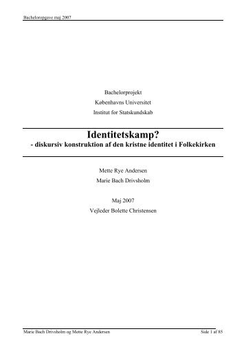 Identitetskamp? - diskursiv konstruktion af den kristne ... - itslearning