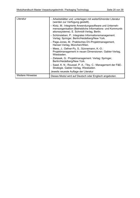 Modulhandbuch für den Master-Studiengang Verpackungstechnik ...