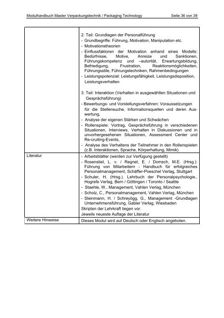 Modulhandbuch für den Master-Studiengang Verpackungstechnik ...