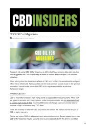 CBD Oil For Migraines