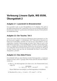 Vorlesung Lineare Optik, WS 05/06, Übungsblatt 2 Aufgabe 2.1