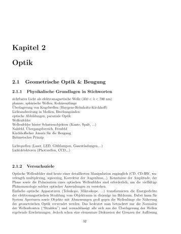 Kapitel 2 Optik - I. Physikalisches Institut B