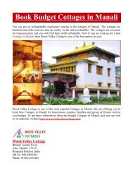 Book Budget Cottages in Manali