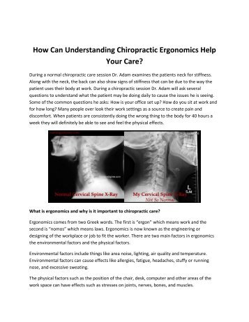 How Can Understanding Chiropractic Ergonomics Help Your Care