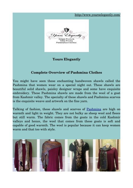 Pashama Ropa Complete Overview of Pashmina Clothes