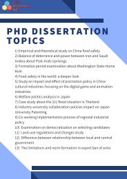 PhD Dissertation Topics