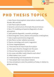 PhD Thesis Topics