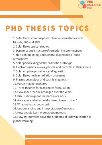 PhD Thesis Topics