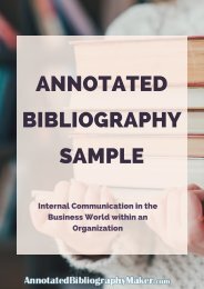 Annotated Bibliography Maker Sample