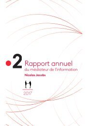 Rapport 2017 du médiateur de l'information nationale Nicolas Jacobs