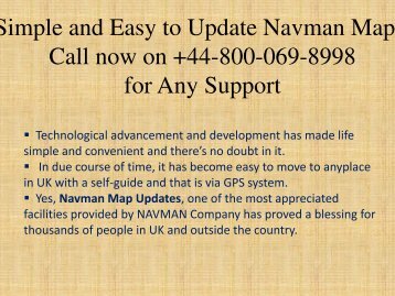 Simple and Easy to Update Navman Maps, Call now on +44-800-069-8998 for Any Support