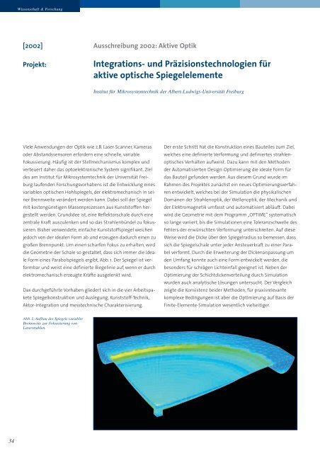 forschungsprogramm optische technologien - Baden-Württemberg ...