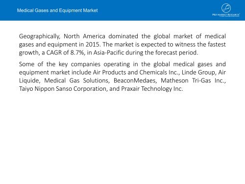 Medical Gases and Equipment Market Research Report