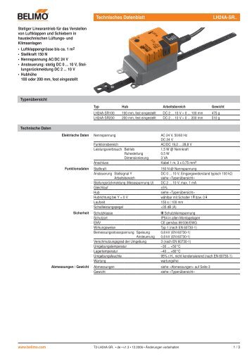 Technisches Datenblatt LH24A-SR.. - Belimo