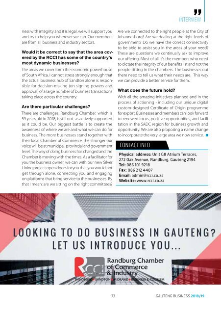 Gauteng Business 2018-19 edition