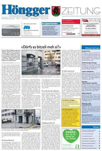 "Höngger" vom 14. Juni 2012 - Heinrich Matthys Immobilien AG