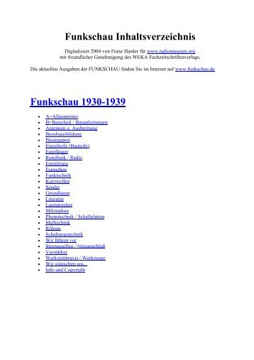 Funkschau 1930-1939 - Radiomuseum.org