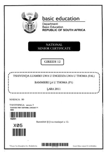 Tshivenda First Additional Language Paper 1.pdf - Gauteng Education