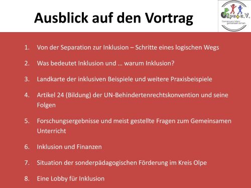 "Auf dem Weg zur Inklusion" (Informationsvortrag als PDF