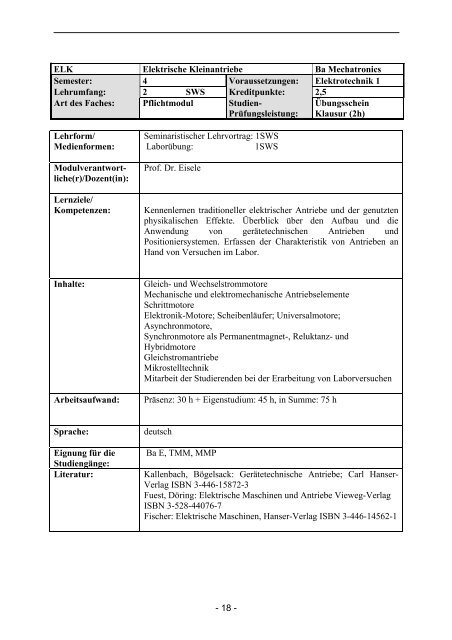 Fachbereich Informatik und Elektrotechnik Handbuch für die ...