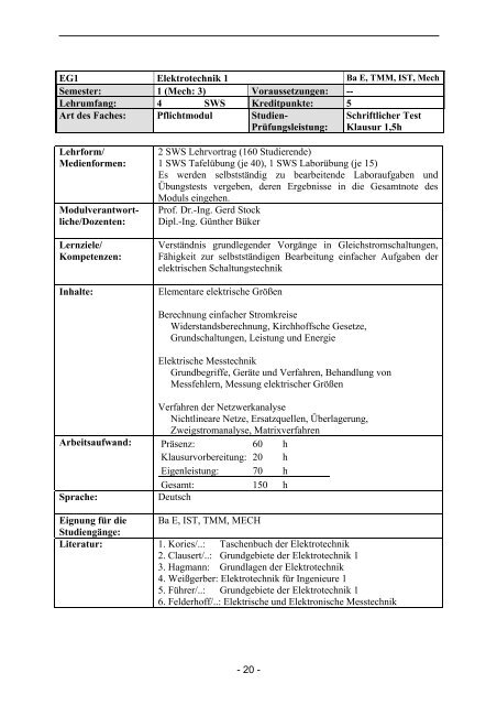 Fachbereich Informatik und Elektrotechnik Handbuch für die ...