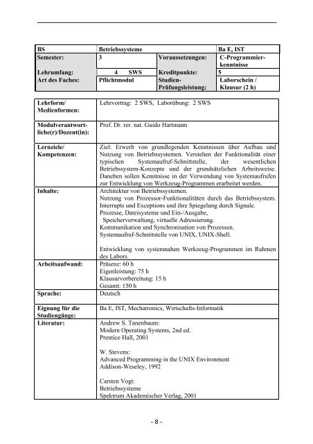 Fachbereich Informatik und Elektrotechnik Handbuch für die ...