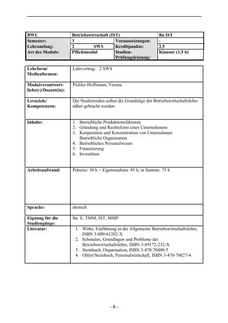 Fachbereich Informatik und Elektrotechnik Handbuch für die ...