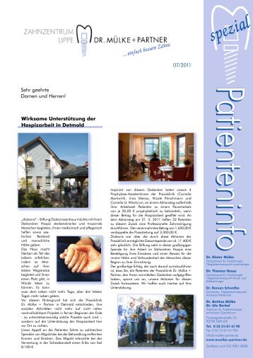 Newsletter - Zahnzentrum Lippe Dr. Mülke + Partner