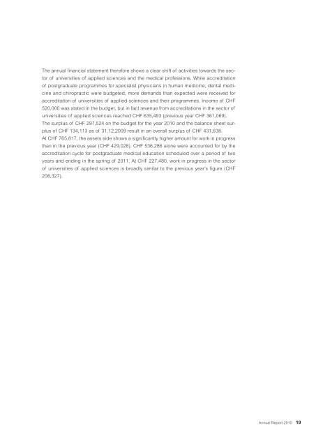 Annual report 2010 PDF - OAQ Organ für Akkreditierung und ...