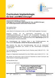 Curriculum Implantologie - FAZH - Landeszahnärztekammer Hessen