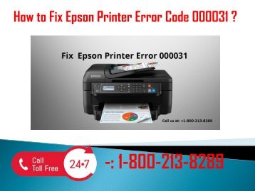 1-800-213-8289 Fix Epson Printer Error Code 000031