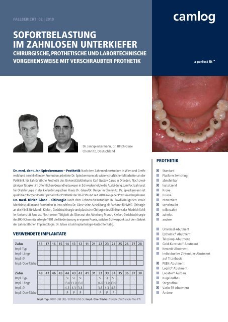 SofortbelaStung im ZahnloSen unterkiefer - Alltec Dental