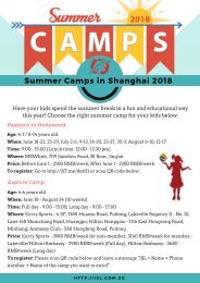 Summer Camps in Shanghai 2018 - ISL App