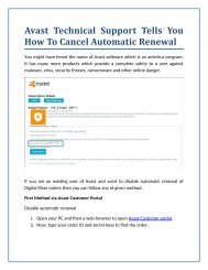 Avast Technical Support Tells You How To Cancel Automatic Renewal